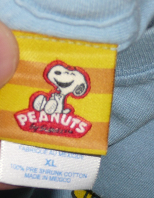 Vintage Peanuts GAMETIME Blue XL T-Shirt Charlie Brown Snoopy