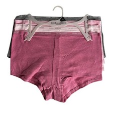 Laura Ashley Women s Boyshort Panties Sz XL Lot/4 Multi Colors Tagless