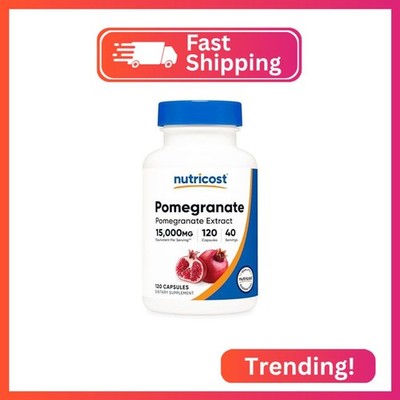 Nutricost Pomegranate Extract 120 Capsules for 40 Servings Per Bottle - Vegan, G