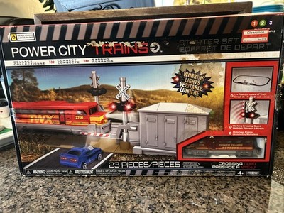 Jakks Pacific Power City Trains Starter Set 2014 Crossing Guard W Lights 23 Pc