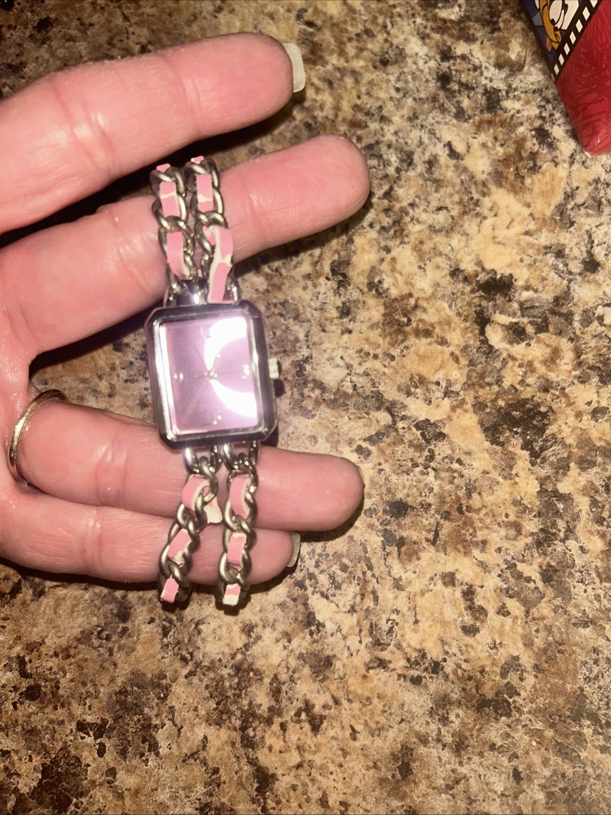 Vintage Silver-tone Rectangular Quartz Watch for … - image 4