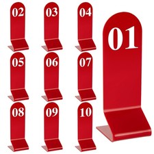 10 PCS 110 Table Numbers Acrylic Double Sided Signs Red For Restaurant