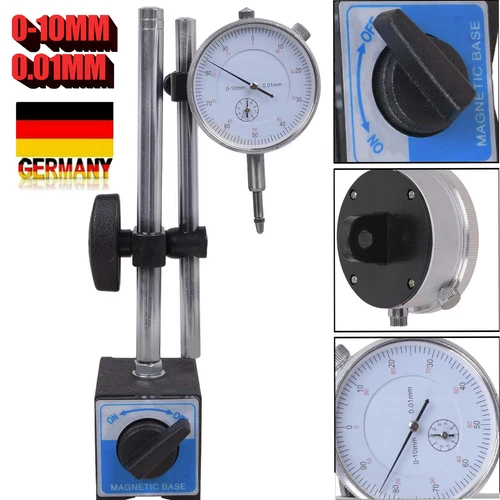 Magnetfuß Magnet Messstativ mit Messuhr Meßuhr Messuhrhalter Flexibel 10/0,01mm