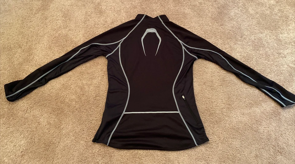Mizuno Womens Running Top Size Small Black Gray - Image 4 of 4