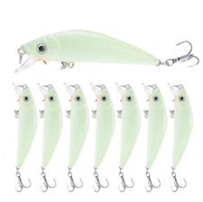5PCS Glow Fishing Lure Minnow Luminous Hard Bait Trout Bass Freshwater Saltwater