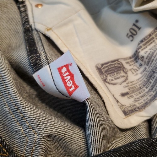 Levi's 501 Black Straight Leg Raw Denim Jeans Men's 40x34 (42x34 Actual) New - Picture 21 of 22