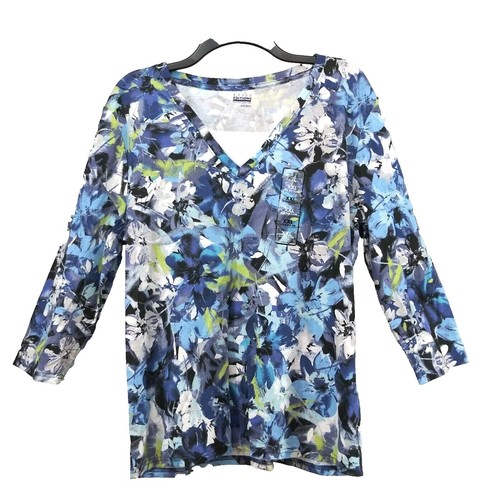 Basic Editions Women's Plus Sleeveless Camp Shirt