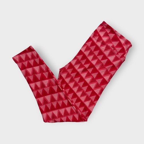 LuLaRoe TC Leggings Damen Neu Rot/Weiß X’s & O’s Geometric Print - Bild 1 von 6