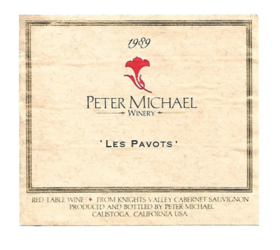 Weinetikett - Peter Michael - Winery - Les Pavots - 1989