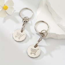 2 Reusable Trolley Coin Token Keyring �1 Pound Key for Shopping Cart Supermarket
