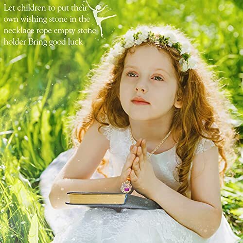 6 Pieces Necklace Cord Empty Stone Holder Empty Necklace Holder Quartz Beige