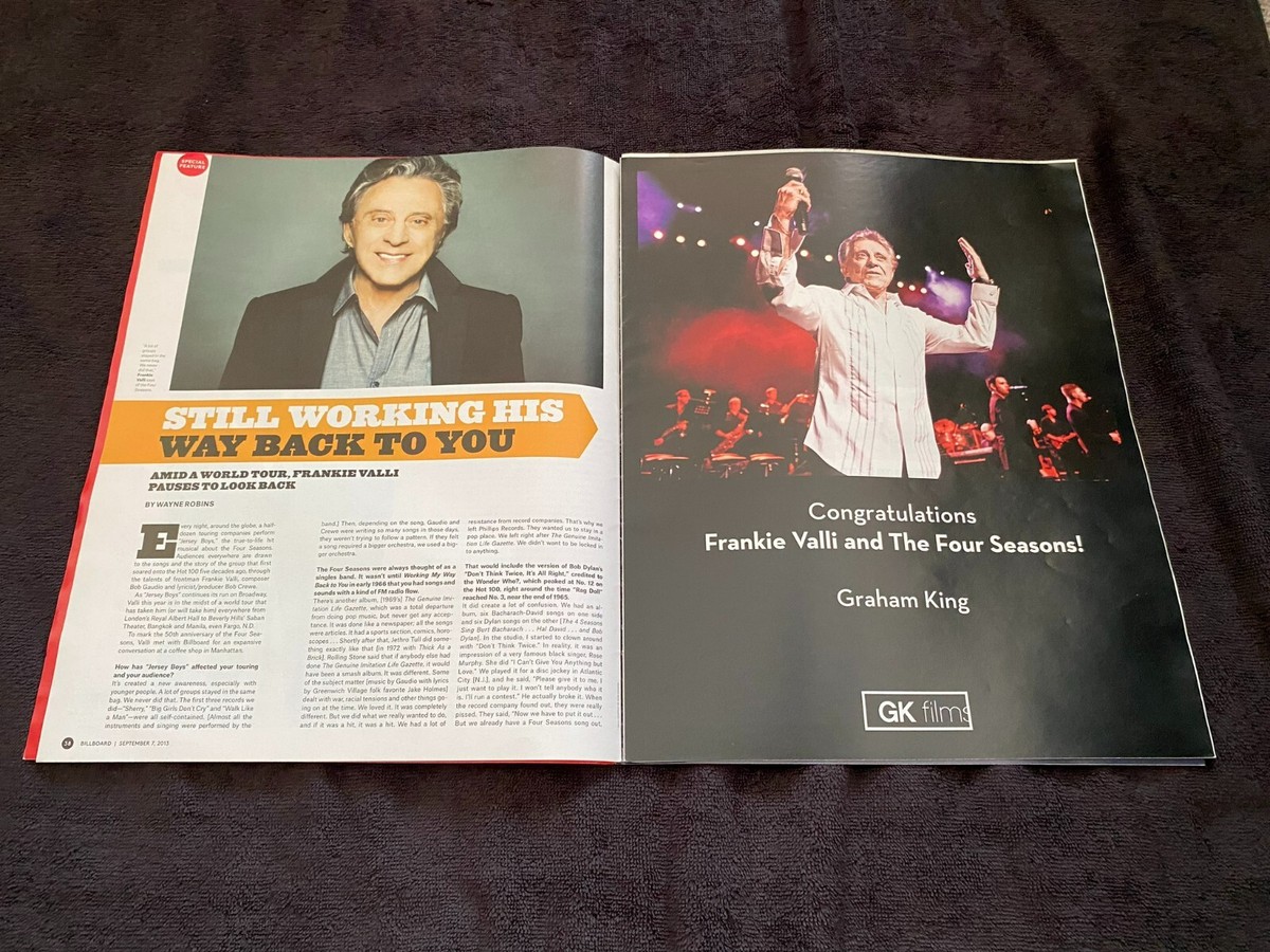 FRANKIE VALLI THE FOUR SEASONS 50th Anniversary ads article