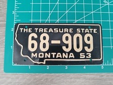 Vintage 1953 General Mills Wheaties MONTANA Mini Cereal Bicycle License Plate