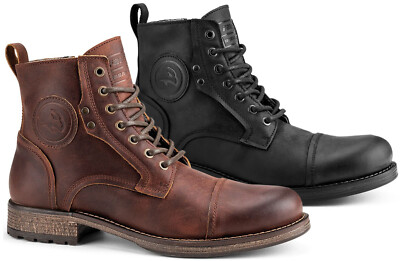 Falco Kaspar Motorcycle Shoes Cool Vintage Lace-Up Shoes With Zipper Boots