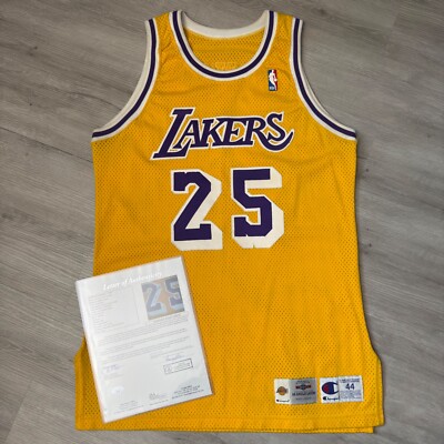 EDDIE JONES 1995-96 Los Angeles Lakers Game Worn Jersey Champion