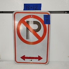 Retired Authentic Real Street Road Traffic Sign No Parking 12"X18"  Lot 12-351