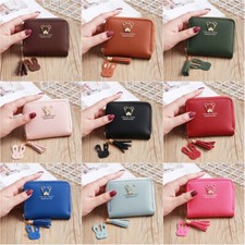 Small Wallet for Women Zipper Leather Mini Purse Credit Card Holder Coin Wallet