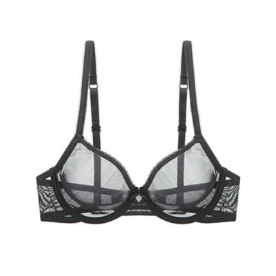 Sexy Women Sheer Mesh Bra Top Transparent Bralette Push Up Crop Top Lingerie