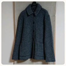 A.P.C. Women XL Ribbed Half Coat Vintage French Casual Minimalist style Chic Lim