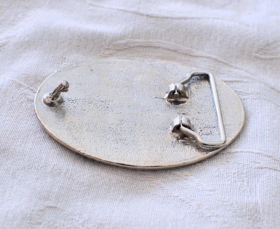 NEGRO ESTRÁS BLING TONO PLATEADO OVALADO HEBILLA DE CINTURÓN WESTERN Foto 2 de 4