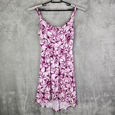 Womens Ann Taylor Orchid Purple Floral Spaghetti Strap Dress Medium Petite