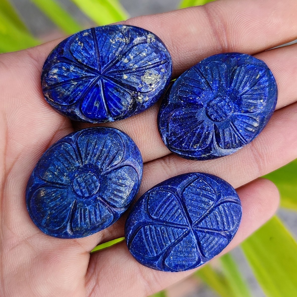 Natural 206 Ct Afghanistan Curving Blue Lapis Lazuli Gemstones Lot