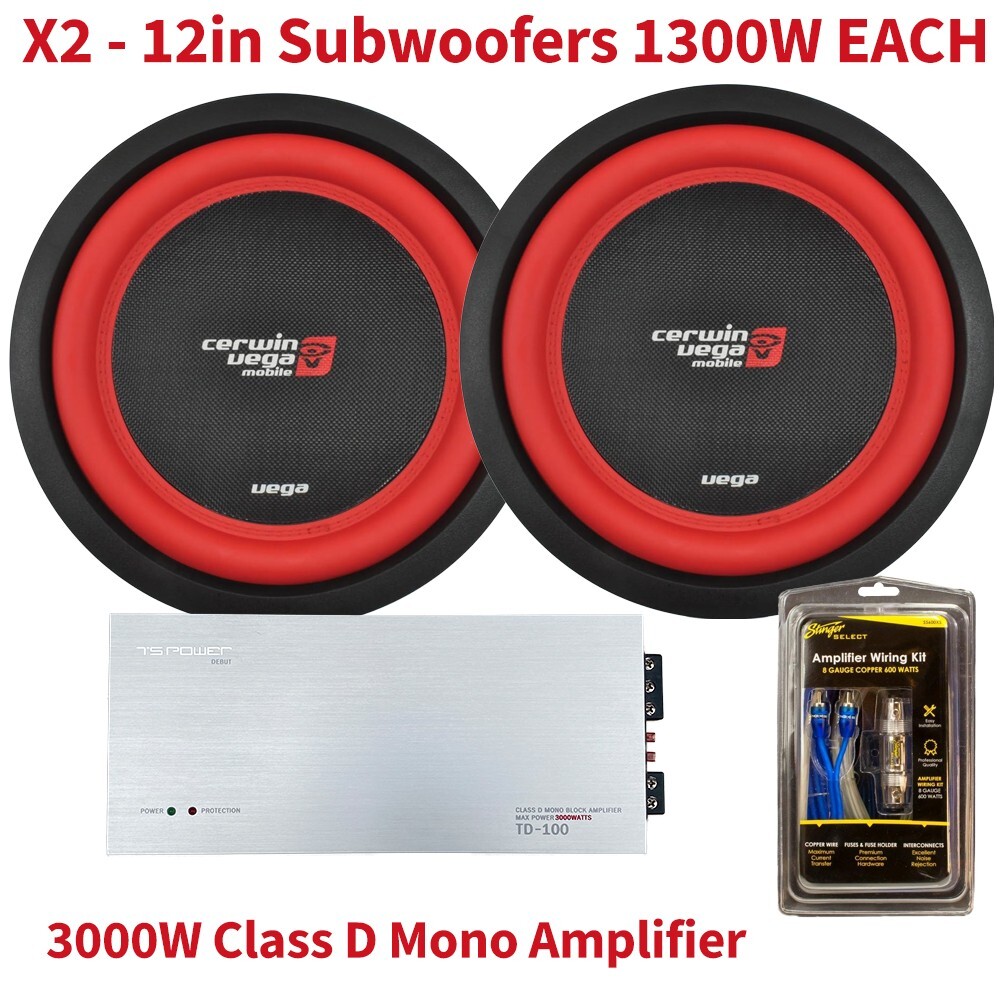Pack) Vega Series 1300W ohm DVC Car Subwoofer 3000