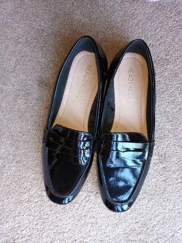 Head Over Heels Black Patent Loafers 6 