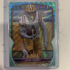 2022 Bowman University Chrome Base Aqua Wave #67 John Emery /299 - LSU