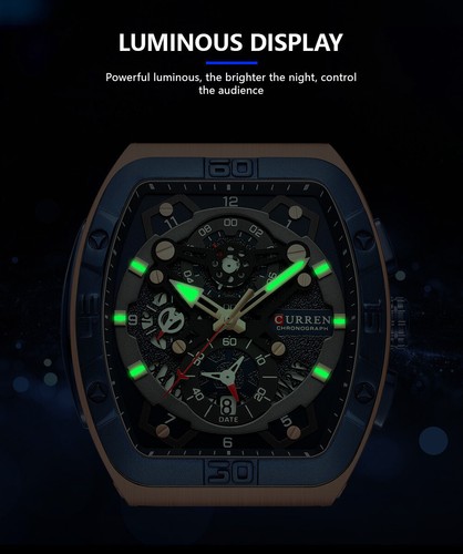 CURREN Reloj Hombre Cronógrafo Multifunción Reloj Pulsera Rectángulo Niño Relojes Deportivos - Imagen 2 de 29