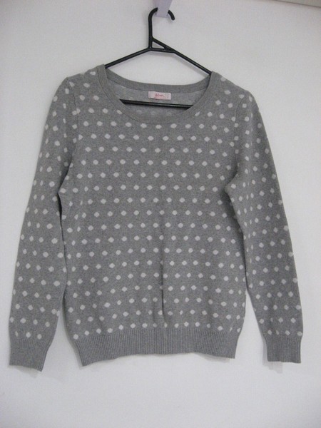 URBAN GREY POLKA DOT LONG SLEEVE JUMPER SIZE XS