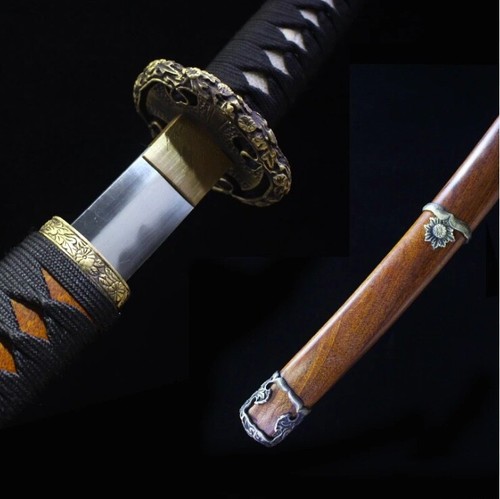 Flowing Curved Sword Tachi Katana 1095 Carbon Steel Saber Sabre Battle Ready War - Picture 6 of 6