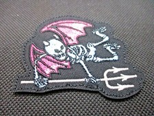 Devil Skeleton With Wings Embroidered Iron/Sew ON Patch 2.5  x2  