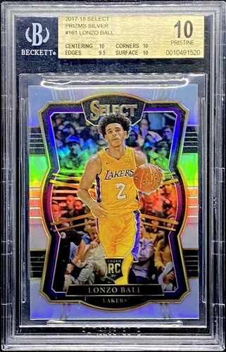 Lonzo Ball 2017-18 Panini Select Silver Prizm Rookie Rc BGS 10 Pristine Pop 1