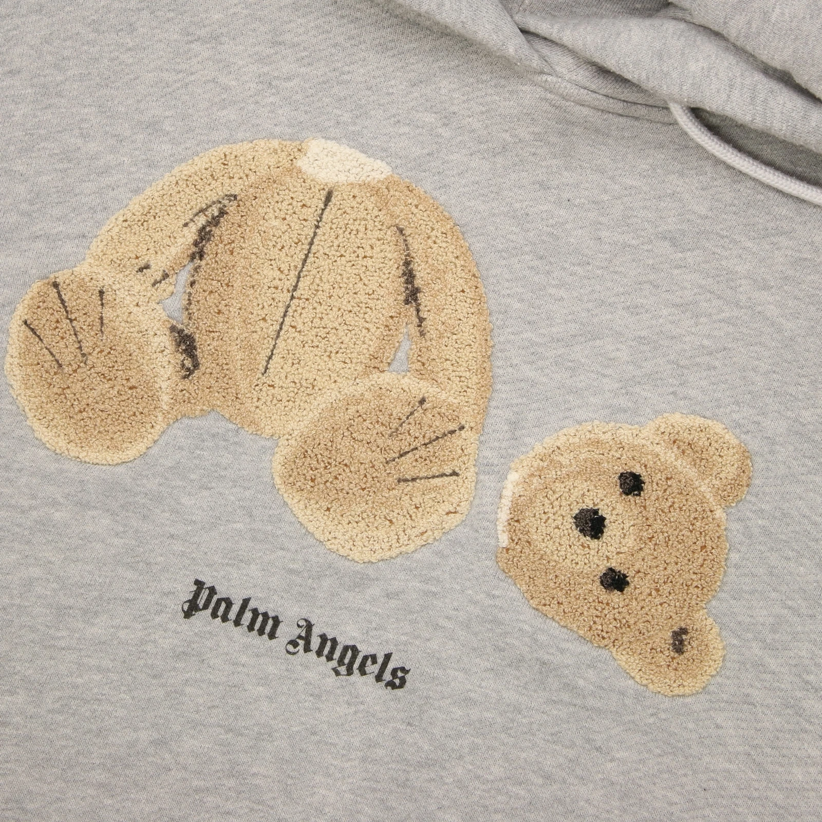 Felpa con cappuccio Palm Angels Kill Bear taglia large donna grigia