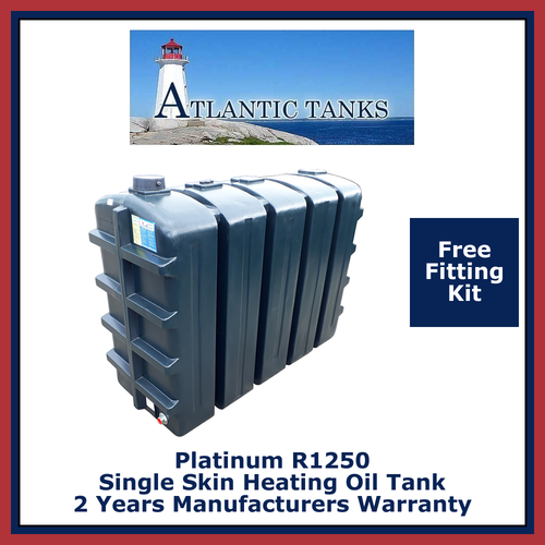 1250 Litre Single Skin Platinum Domestic Heating Oil Storage Tank del