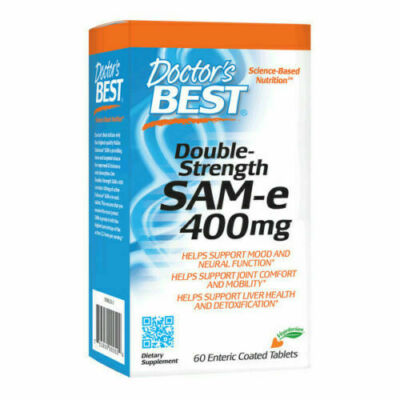 Doctor's Best doppelte Stärke SAM-e (SAMe) 400, 60 magensaftresistente überzogene Tabletten. 
