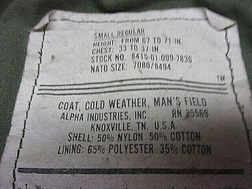 U.S. Military ALPHA Cold Weather Field Coat Size Small Vintage Worn but Warm! - Picture 2 of 11