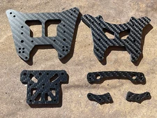 6pcs Carbon Fiber F&R Shock Tower To Plate Set for Arrma Kraton Outcast 6s