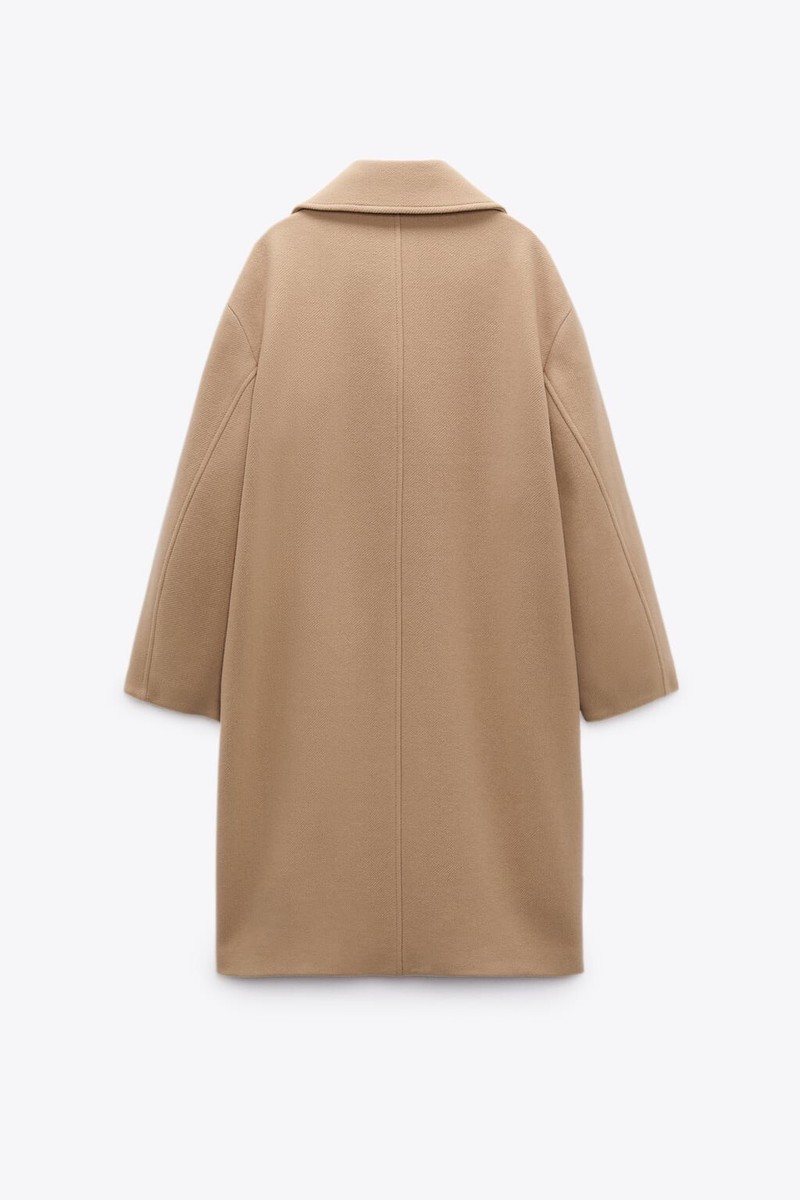 ZARA WOMEN NEW OVERSIZED WOOL COAT TAUPE SIZE S 2176/724 | eBay