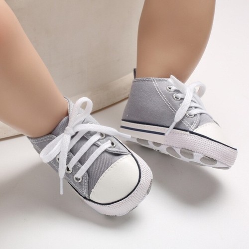 Baby Canvas klassische Turnschuhe Neugeborene Sternenmuster Sport Baby Jungen Mädchen erste Wal - Bild 2 von 3
