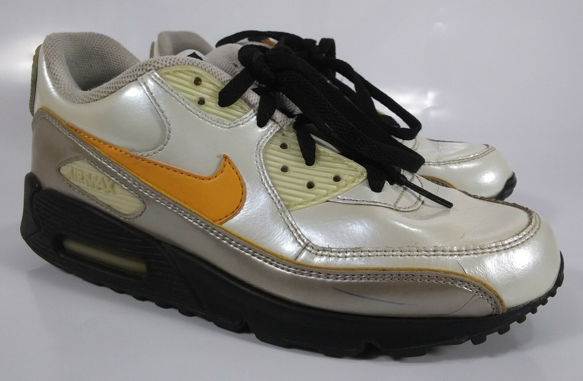 Nike Air Max 90 Summit Kids Shoes White Yellow Black 317942