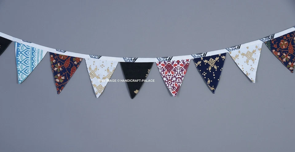 Mandala indiana feita à mão algodão enfeites festas enfeites hippie guirlanda hippie - Imagem 2 de 3