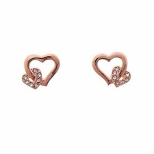Fashion Jewelry - 18K Rose Gold Plated Heart Stud Earrings FE074 