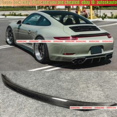 Real Carbon Fiber Rear Trunk Spoiler Lip Wing For Porsche 911 991 Carrera 13-19