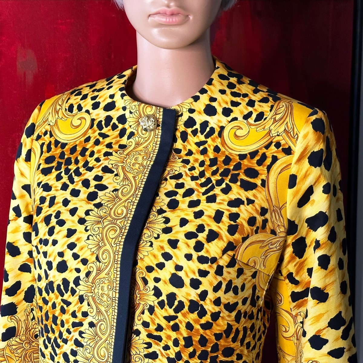 GIANNI VERSACE イエロークロップドジャケット Gianni Versace Barocco Cropped Jacket