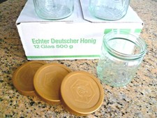 12x Honiggl&auml;ser + 12x Deckel, 500g DIB Honiggl&auml;ser -SONDERPOSTEN-Imkereibedarf