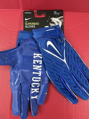 Nike Superbad 6.0 Padded Football Gloves Blue White Kentucky Wild Cats Size XXL