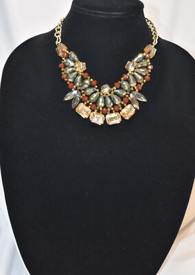 NWT $145 JULES SMITH Carolina Multi-Color Faceted Crystal Necklace JSD7399B