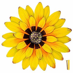 Large Metal Flower Wall Art Decor Retro Iron Sunflower Sculpture Yellow A | eBay